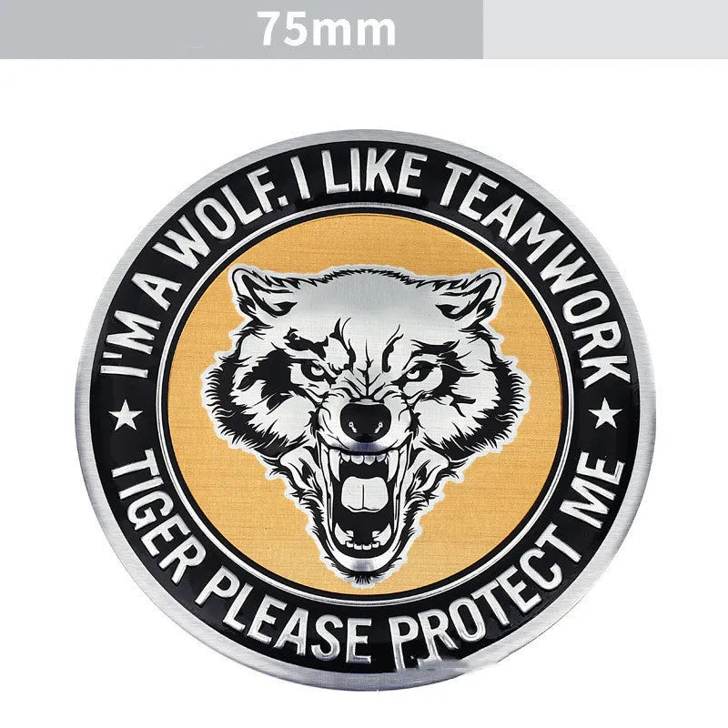 Aluminium car sticker badges with animal motifs including lion, eagle and tiger designs