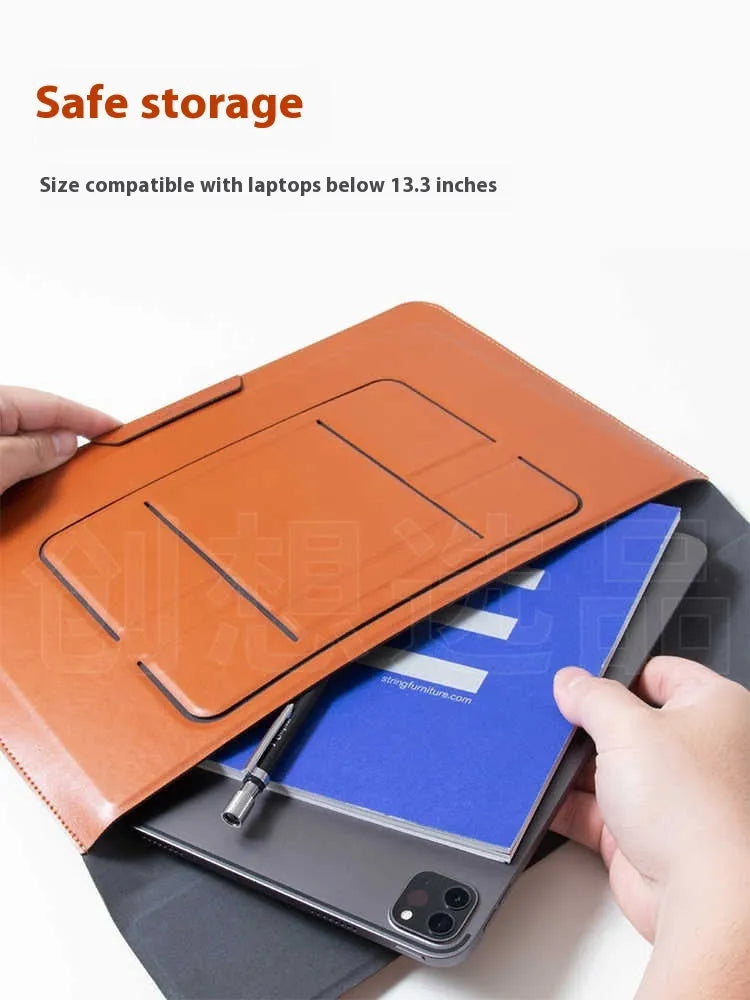 13.3 inch laptop bracket bag with integrated dual-angle stand in black business style