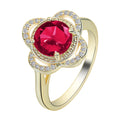 Copper ring with fruit-shaped design and inlaid zircon stone in colour 10-6-1395.