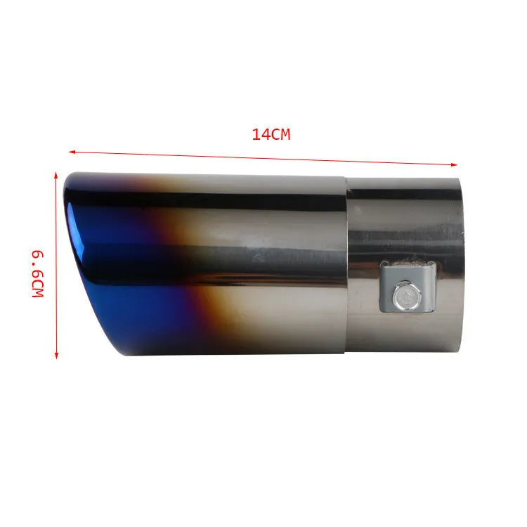 Stainless steel car exhaust tail pipe modification kit in straight and curved designs with 140mm length