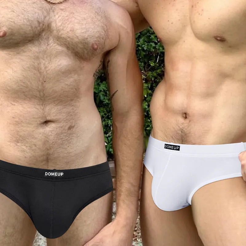 Men's seamless low waist sport briefs in white, black, or pink colours
