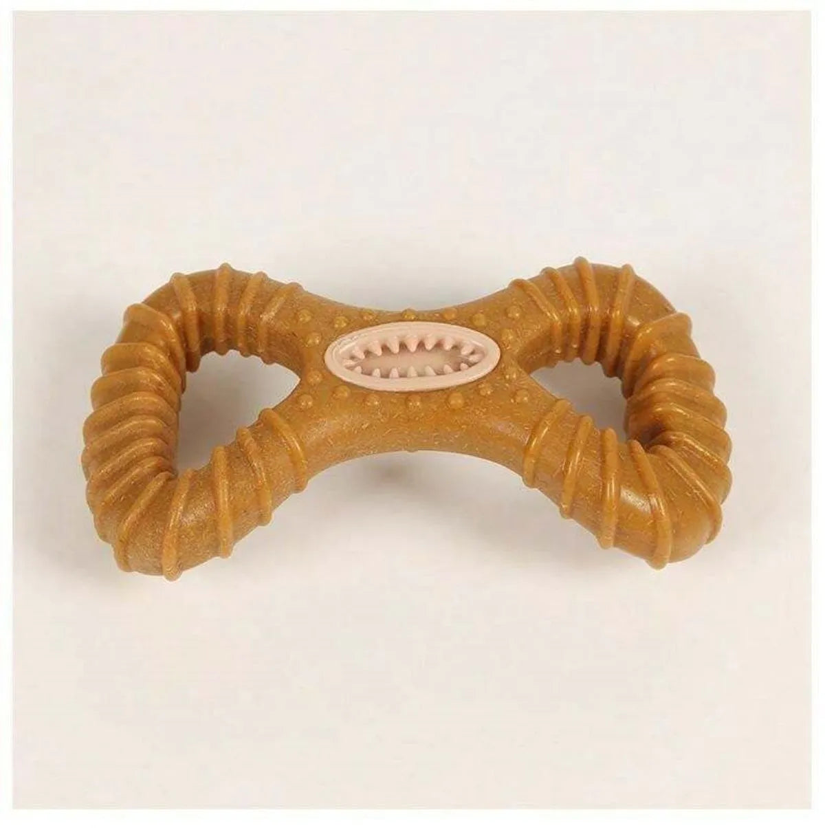 Natural rubber dog chew bone toy in 8-shape and Y-shape options for teeth cleaning and play