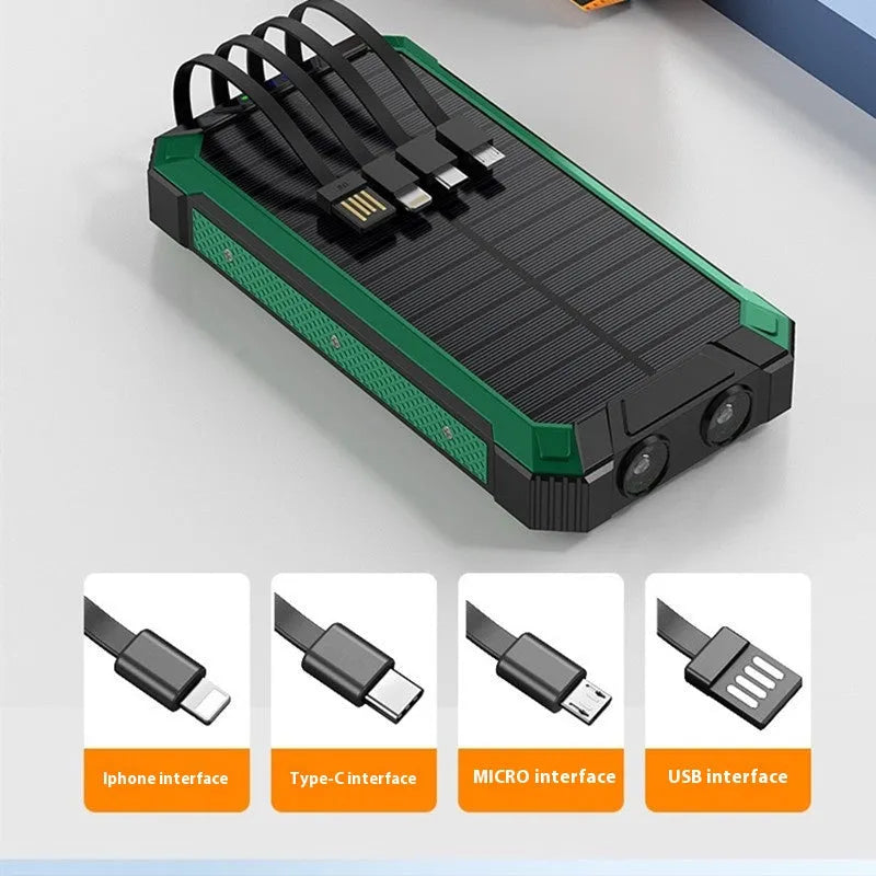 Outdoor solar power bank 20000 mAh in plastic shell, available in four colours