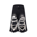 Black loose wide leg cropped jeans with mid-high waist made from cotton denim fabric