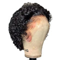 Black human hair lace cover pixie wig natural style 13x1 colour