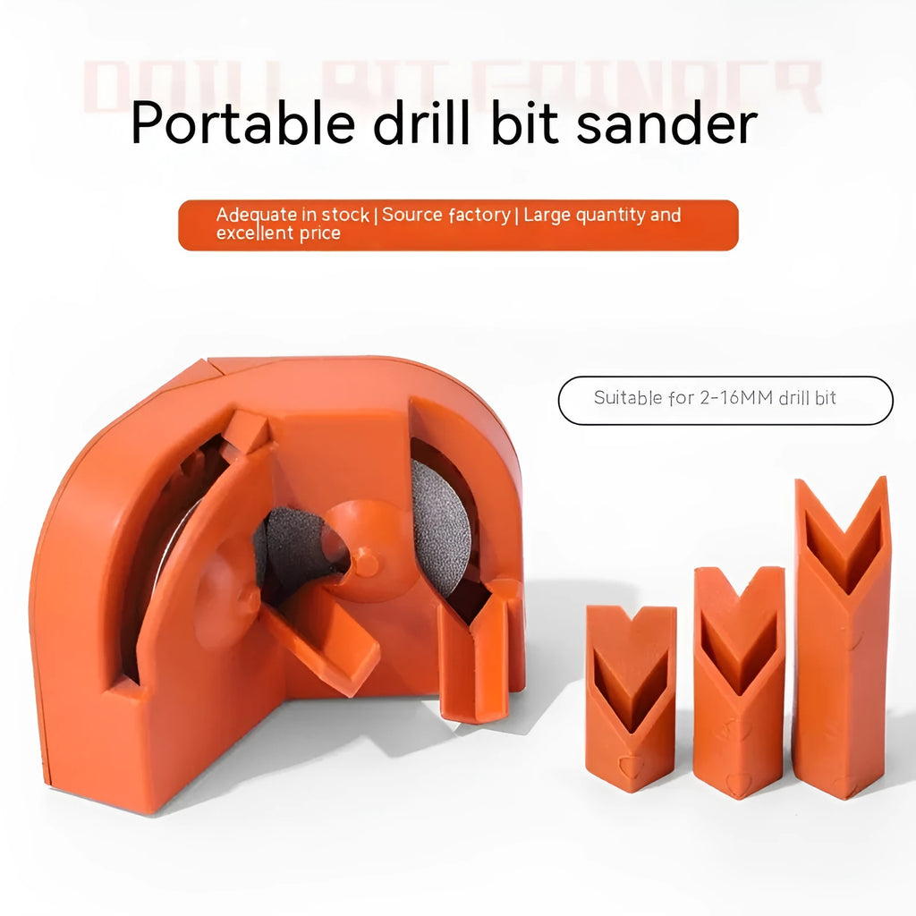 Portable grinding drill tool with orange and black sander sets and replacement wheels