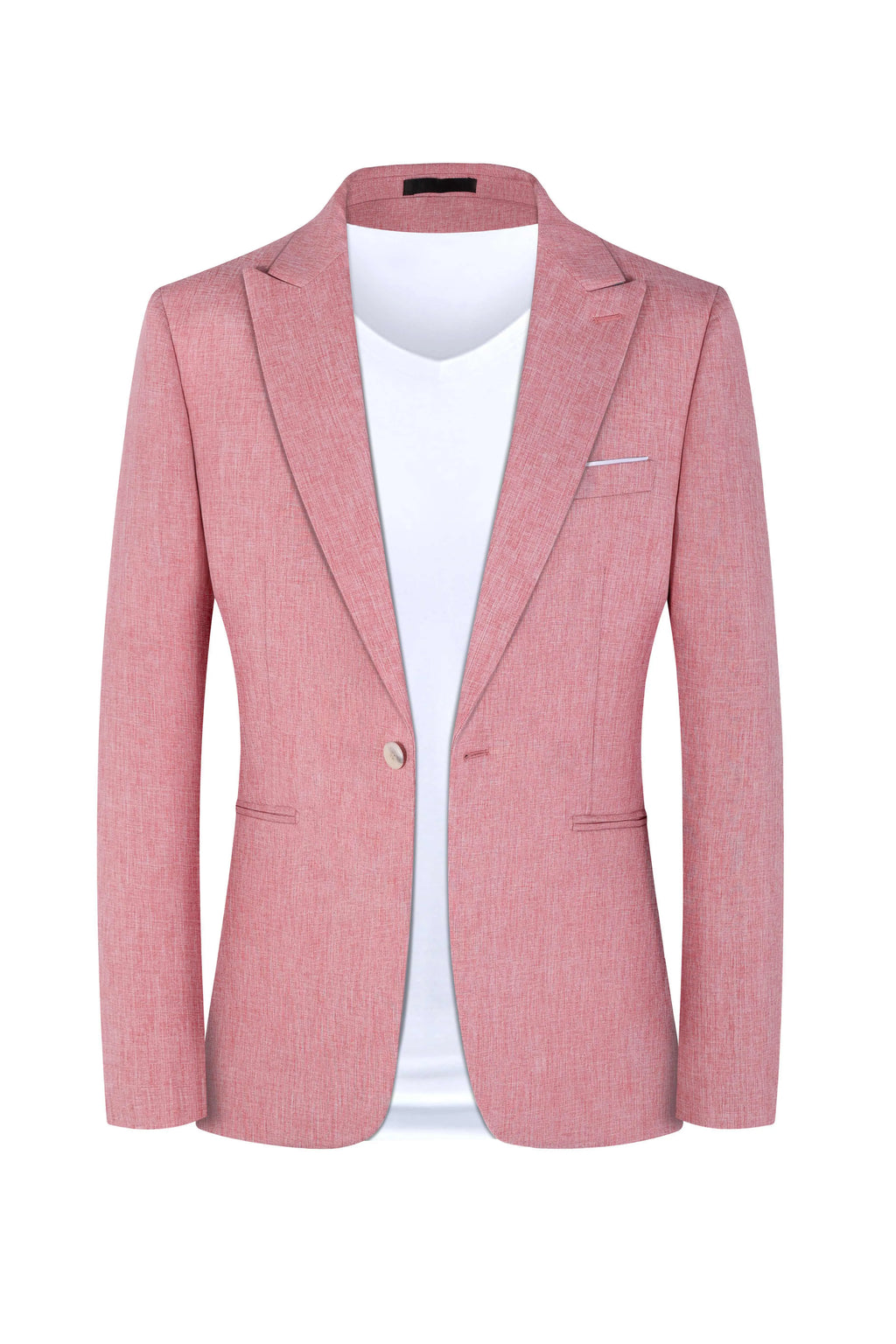 Men's pink and light blue western-style summer blazer with slim fit and Asian sizing options