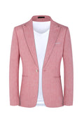 Men's pink and light blue western-style summer blazer with slim fit and Asian sizing options