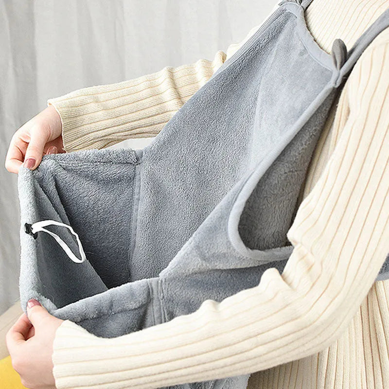 Grey soft plush non-stick pet apron for cats and small dogs, Arctic velvet fabric