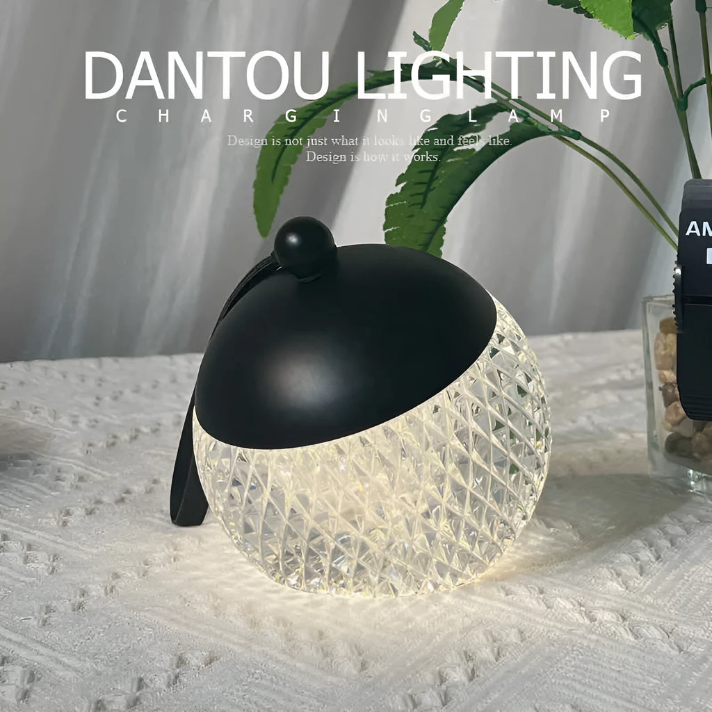Small 12cm diameter dimmable night lamp with touch control in minimalist European style design