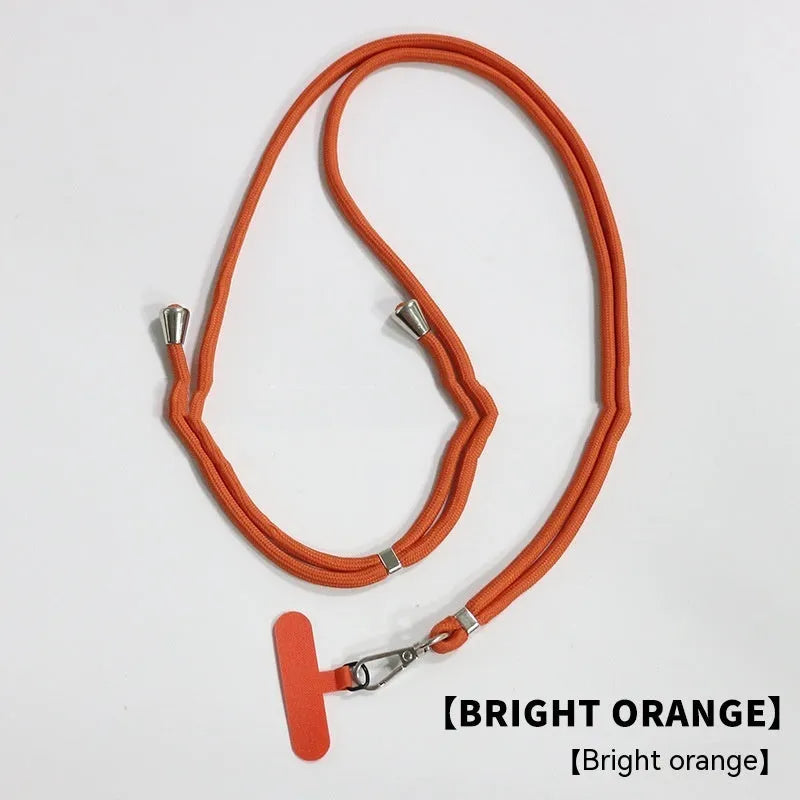 General drop-resistant phone lanyard clip with 160cm nylon strap in multiple colour options on white background