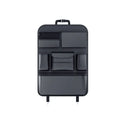 Black leather car seat back hanging storage bag with handle