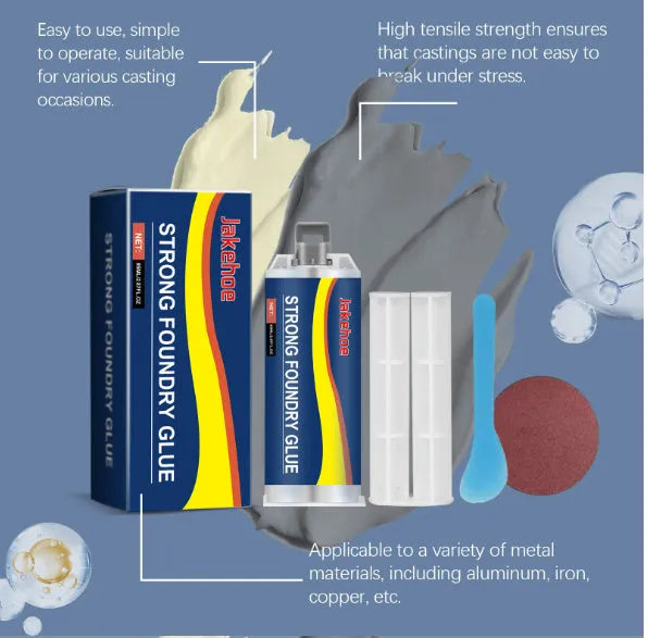 85ml tube of metal adhesive sealant for stainless steel, copper, and aluminium with push rod and tools.