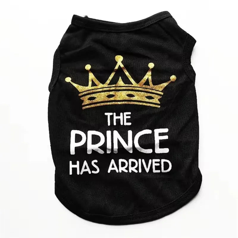 Cotton puppy vest for summer in various colours including black, blue, grey, and pink options