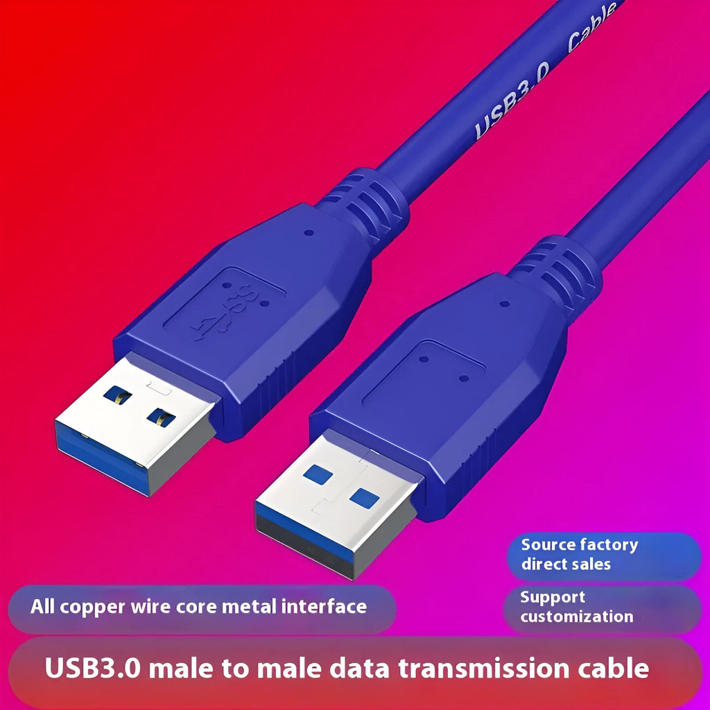 USB 3.0 male to male data cable for external hard drives with nickel-plated connectors