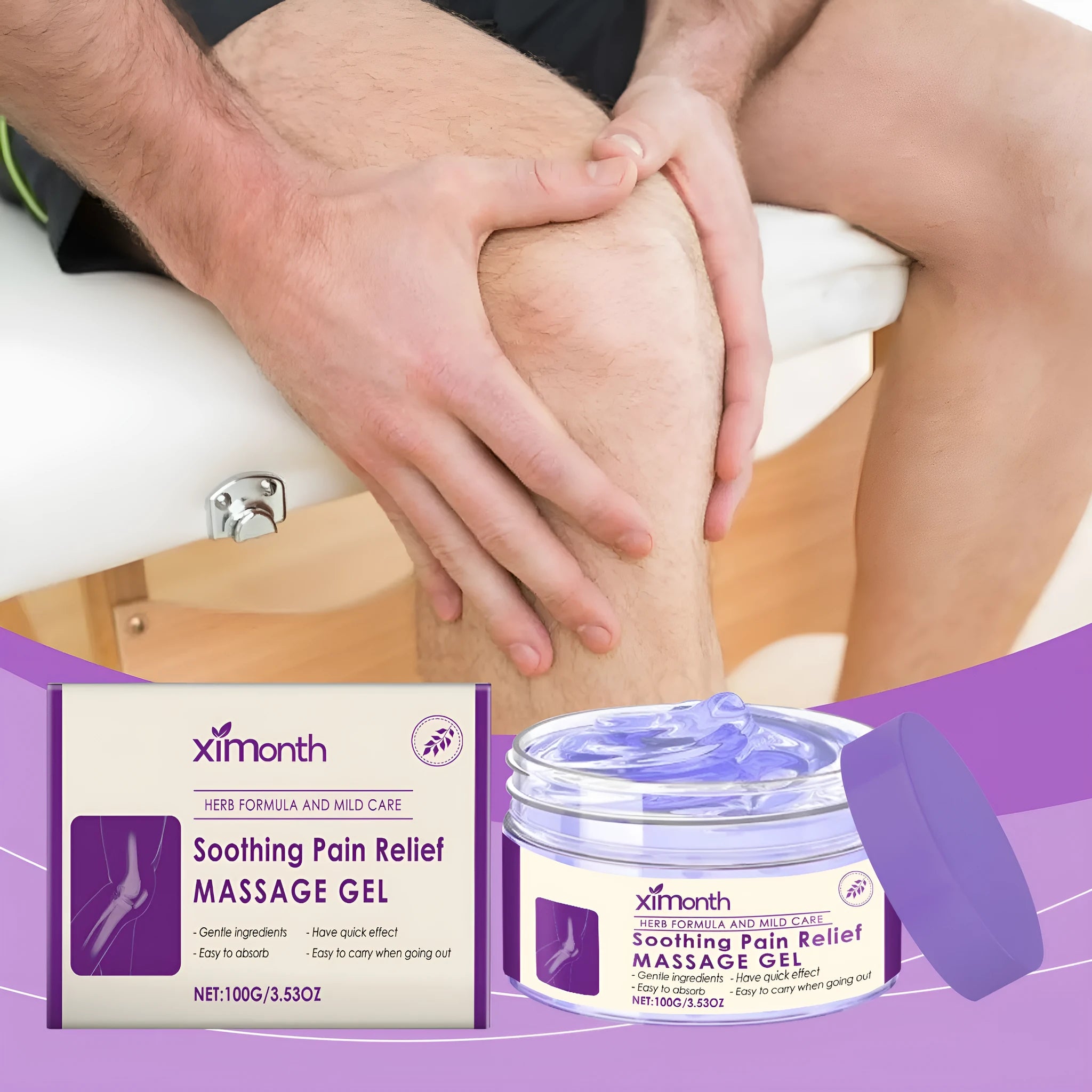 100g tube of body massage gel for daily care of knees, elbows and muscles.