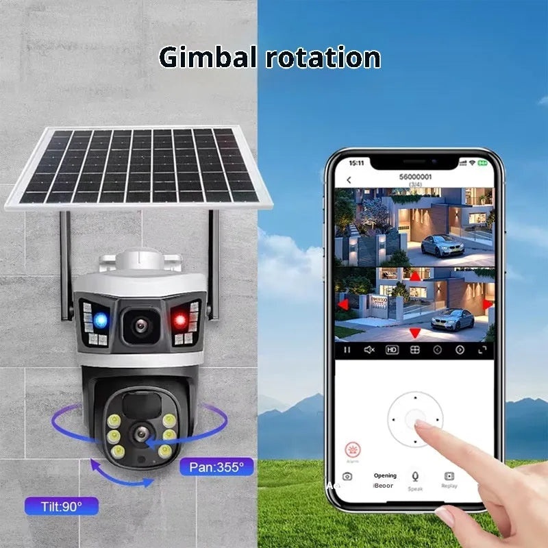 2.5 inch 10x zoom ball camera with ABS plastic housing, solar panel, and two-way audio