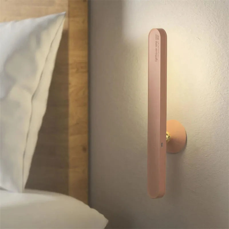 Geometric magnetic suction desk lamp in white colour with USB cable and touch control