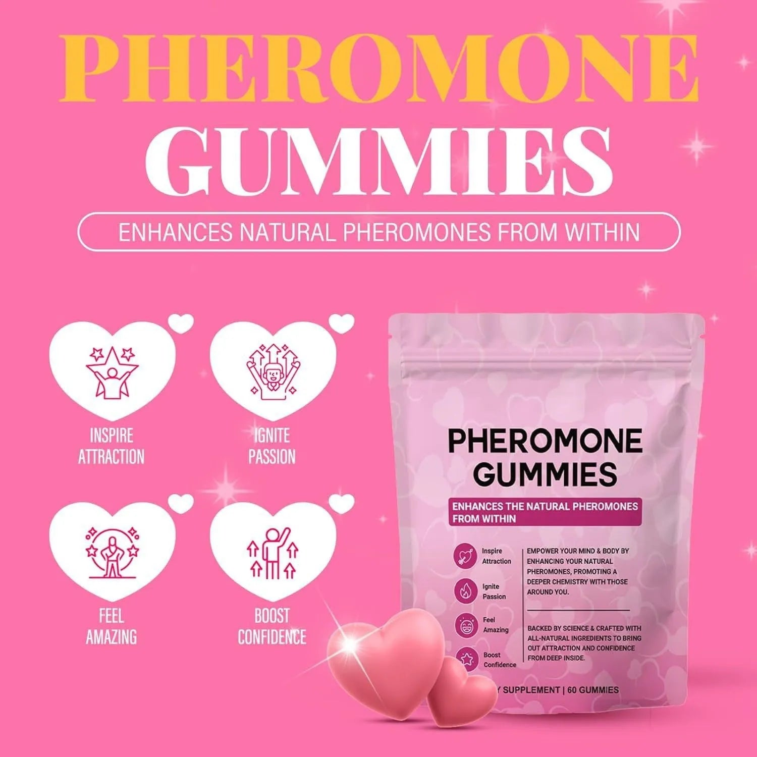 Pack of PHEROMONE GUMMIES gummy candies 60 tablets supplement