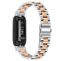Stainless steel three-bead watch strap for Fitbit Inspire 3 fitness tracker in silver colour