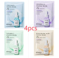 Single-use collagen and hyaluronic acid facial sheet mask with 30g gel serum.