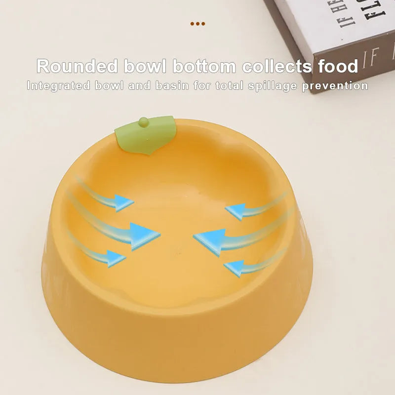Green flower-shaped plastic pet bowl for cat or small dog food and water