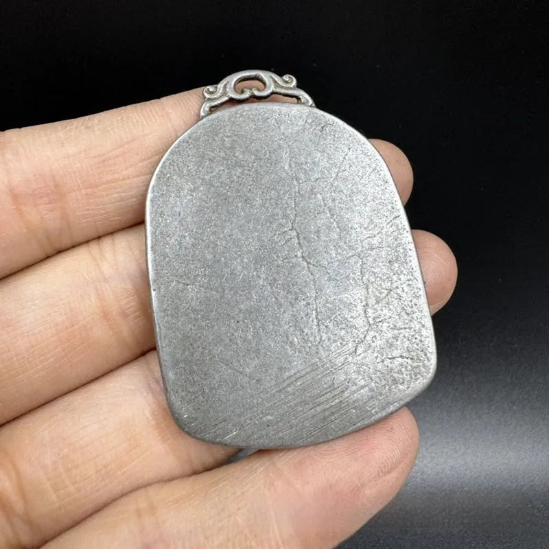 Antique Chinese style iron hanging pendant ornament with geometric design