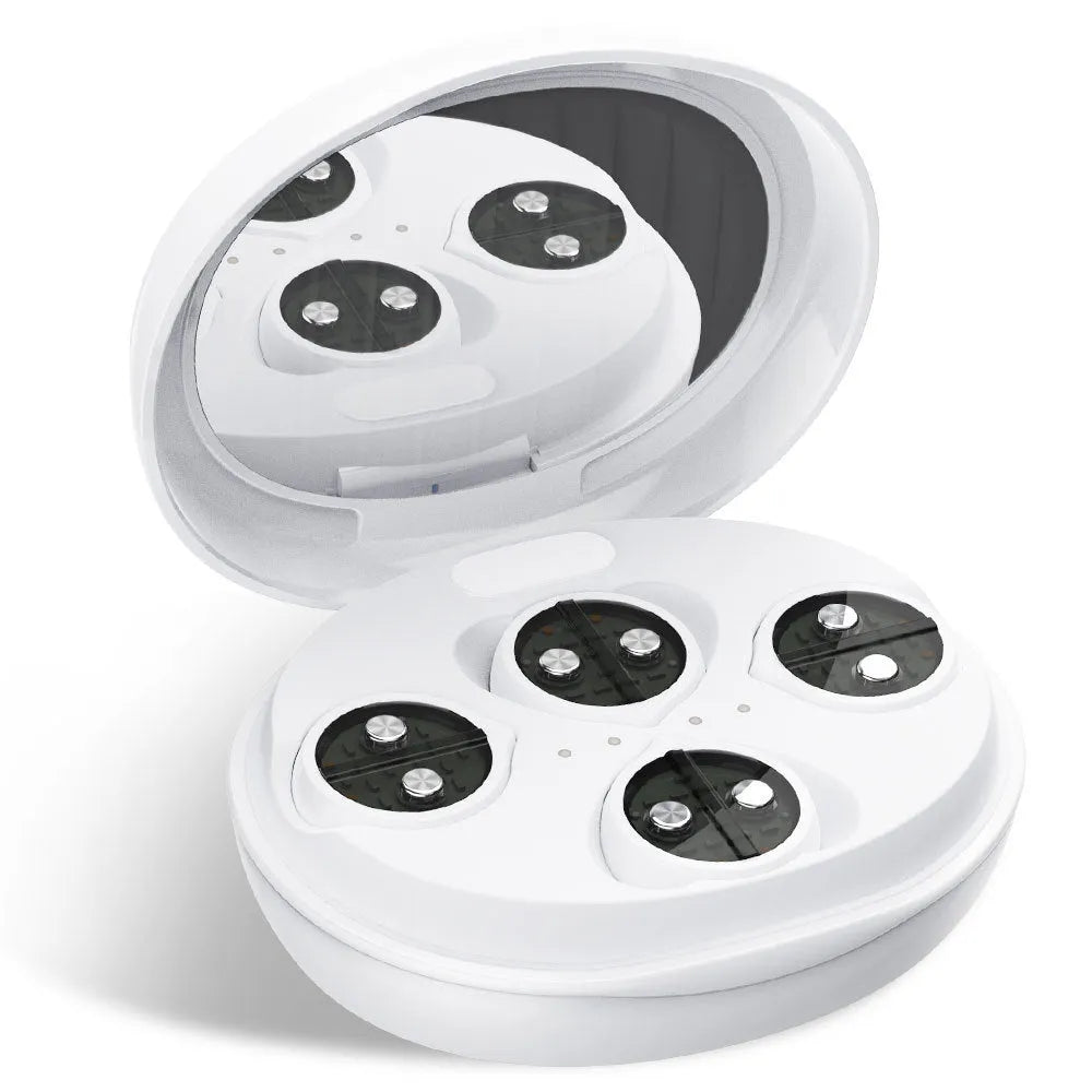 White wireless red light eye beautification instrument with EMS therapy for eye and facial massage
