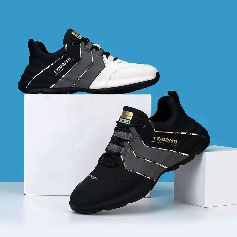 Teenagers casual sneakers with thick plastic soles and mesh lining in black, grey, and white colour options