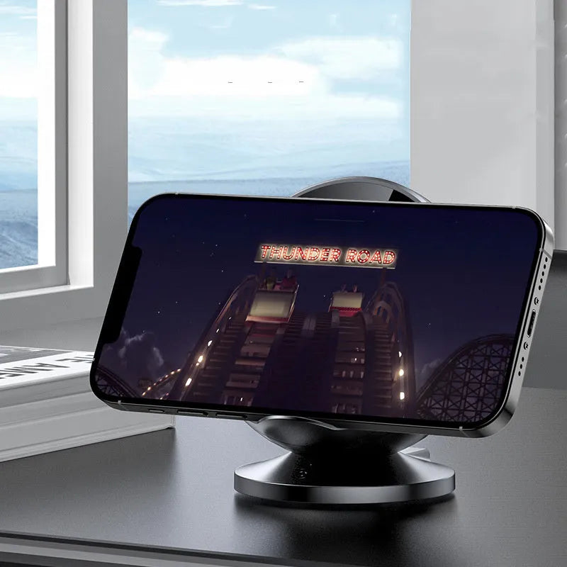 Black multifunctional mobile phone wireless charging holder with built-in Bluetooth speaker