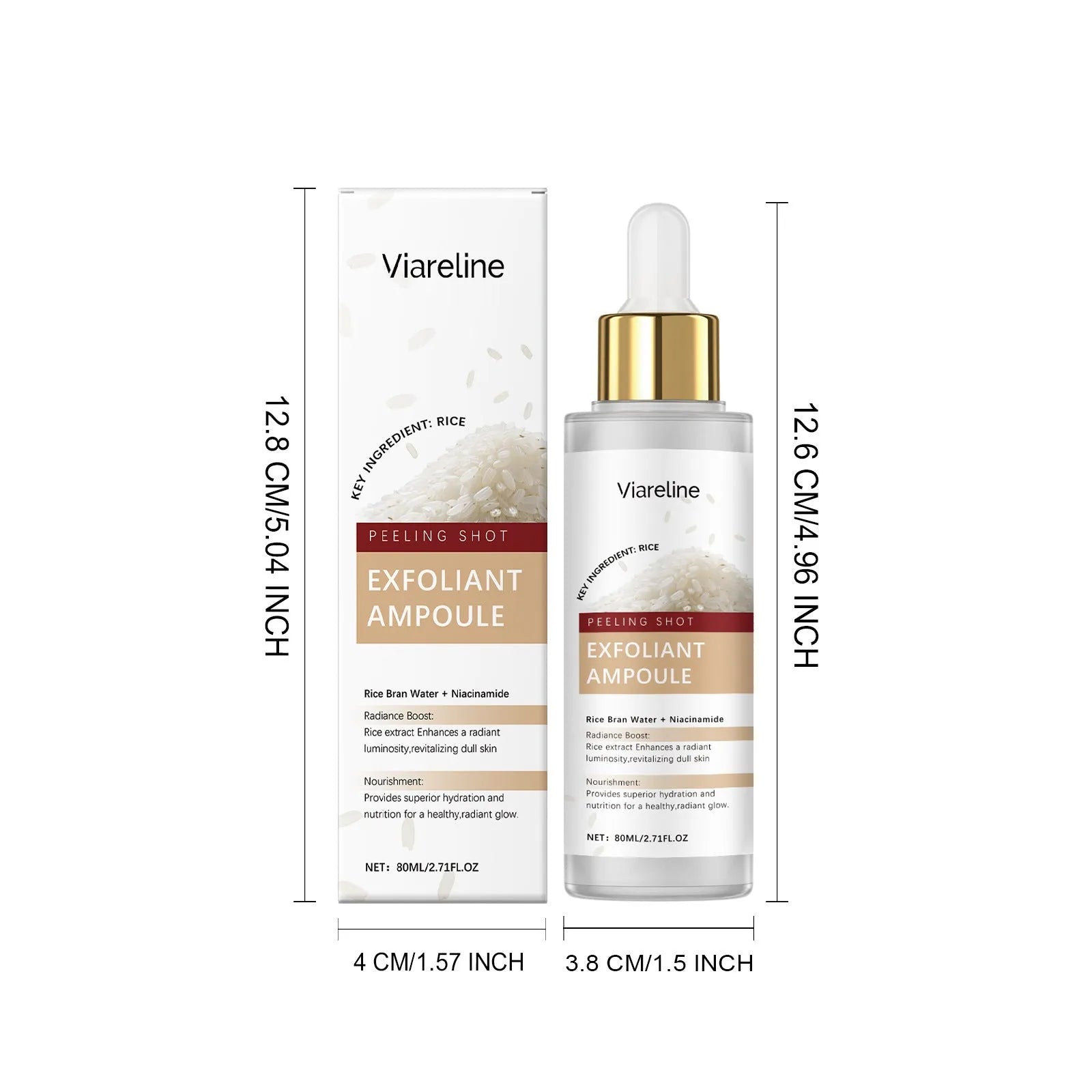 80ml exfoliating liquid bottle for facial cleansing and nourishing with hyaluronic acid