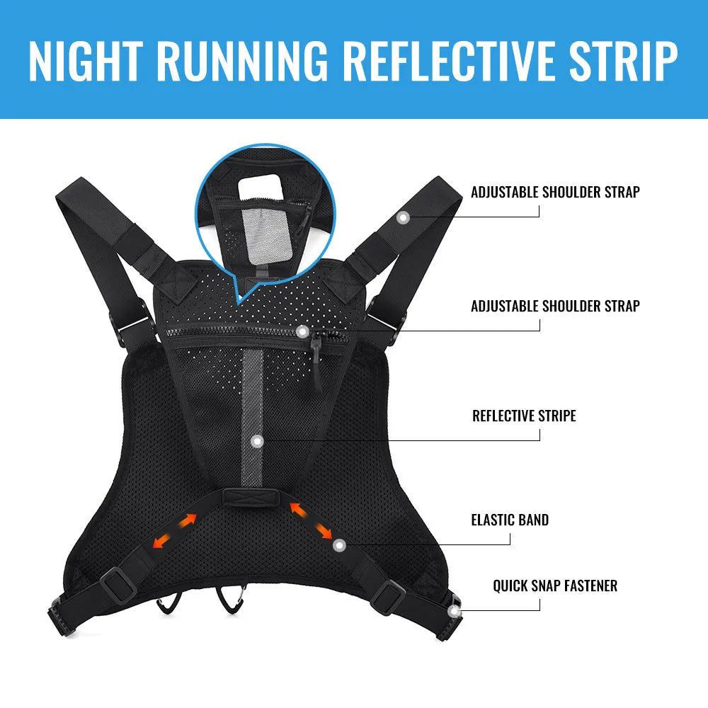 Oxford cloth chest bag with breathable vest design for outdoor sports and daily use