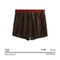 Solid colour men's boxer briefs in polyester fabric showing mid waist design and colour options