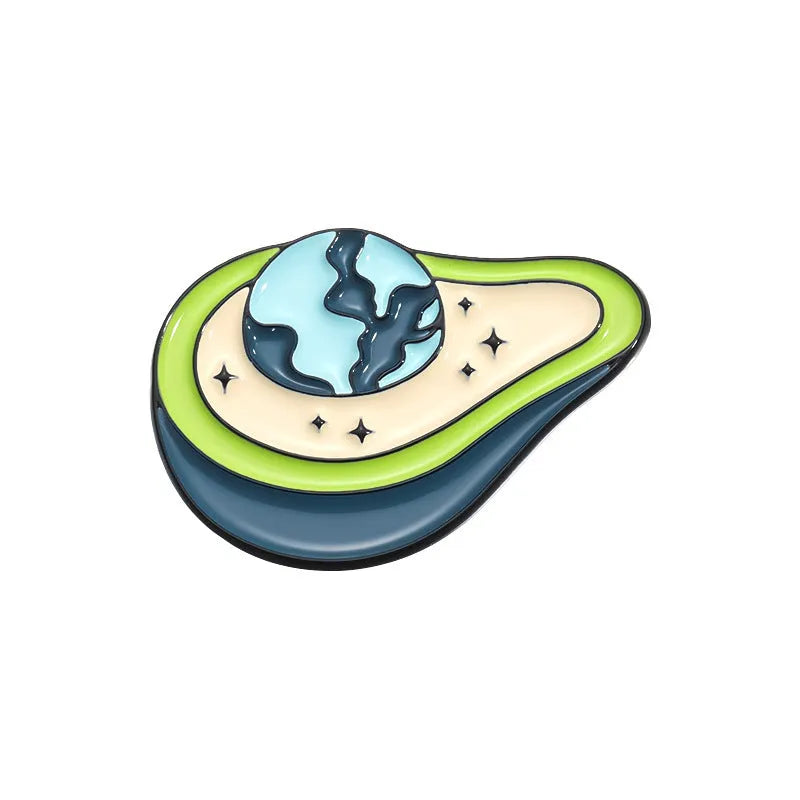 Colourful cartoon fruit zinc alloy brooch with metal pin back