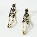 Halloween skull detachable stud earrings in gold and silver alloy with electroplated finish