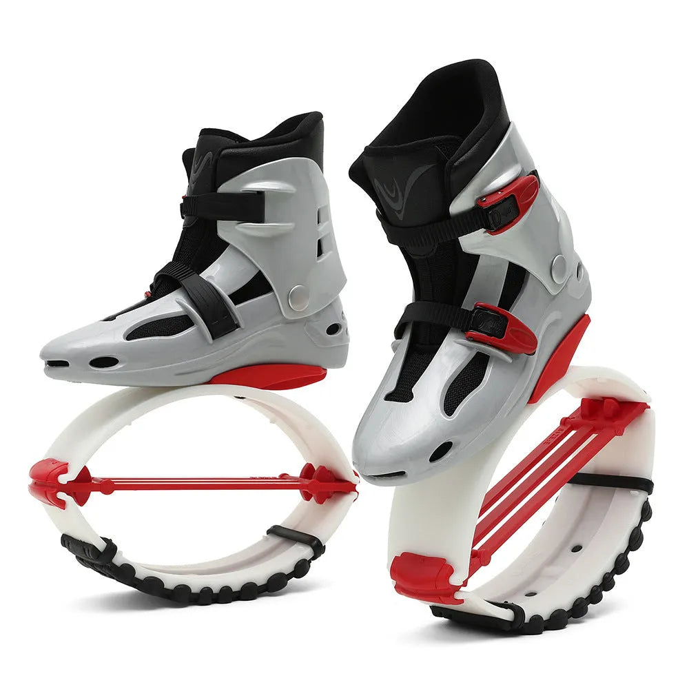 TPU bouncing shoes for sports in multiple colour combinations including pink silver, green silver, and black options