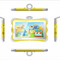 Children's 7-inch learning tablet in cartoon colours with protective stand and charger
