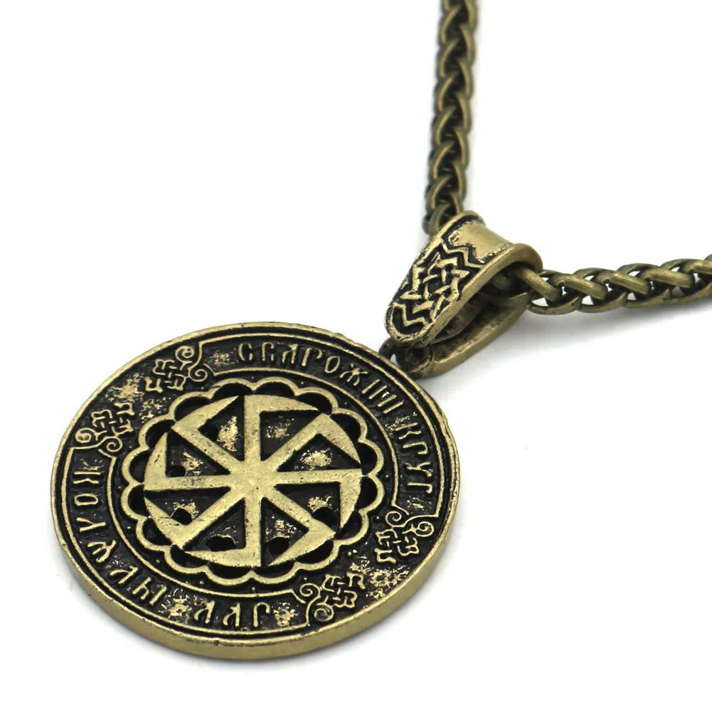 Lunavin ODing text logo pendant necklace on an antique silver snake bones chain