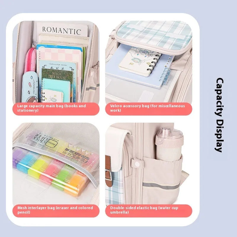 Lightweight Oxford cloth school backpack for grade 5-6 pupils in multiple colour options