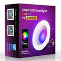 Smart WiFi Bluetooth RGBW colour changing ceiling lamp with remote and app control on mobile phone.