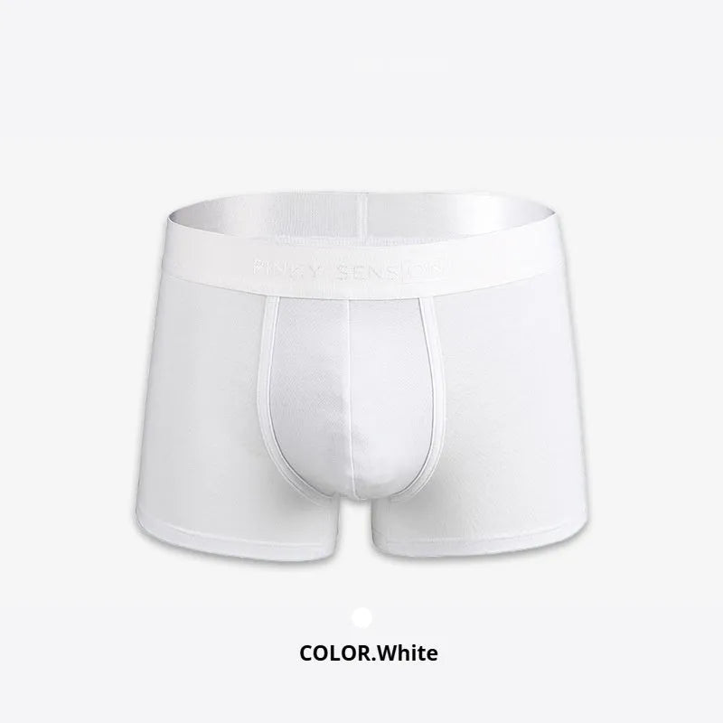 Men's solid colour cotton boxer shorts in black, white, silver grey, and light green options