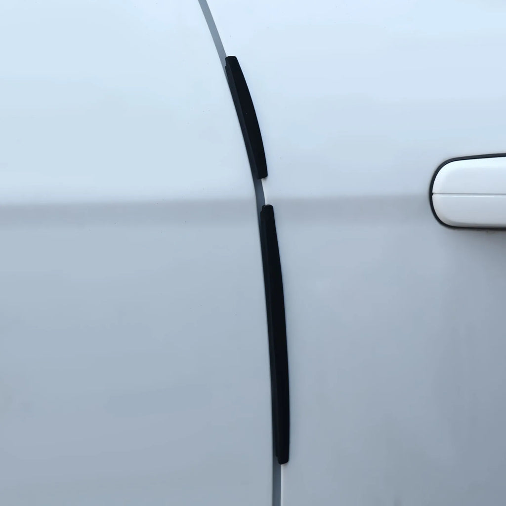 White plastic car door edge protective bumper strip with adhesive backing