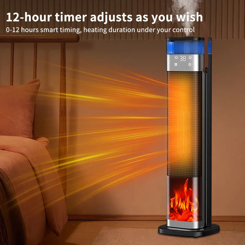 52.6cm tall vertical PTC ceramic heater with humidification remote control for 21-30㎡ rooms