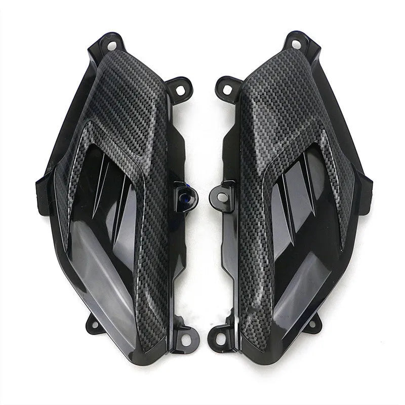 Pair of carbon fibre style LED side lamps for YAMAHA NMAX scooters in blue or red.