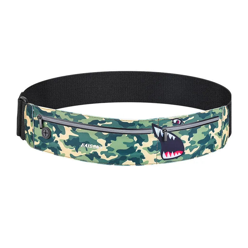 8-inch waterproof waist bag in camouflage crocodile colour for outdoor sports
