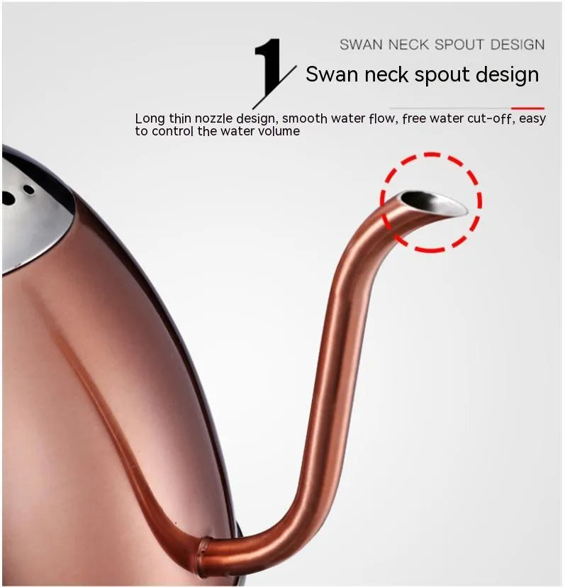 Stainless steel electric kettle with touch control panel in gold colour showing 1L capacity markings