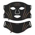 Black and gold silicone headband IPL LED facial mask device with touch screen controls.