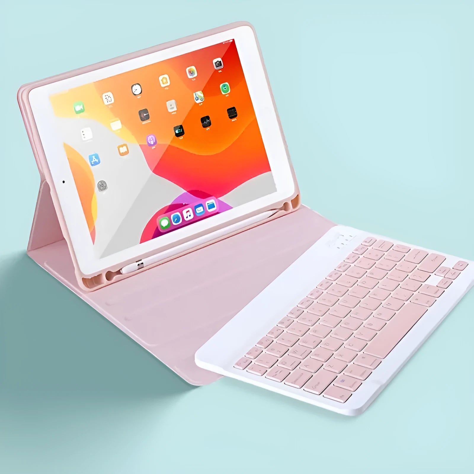 Magnetic tablet keyboard case for Samsung Galaxy Tab with built-in stand and auto-sleep function