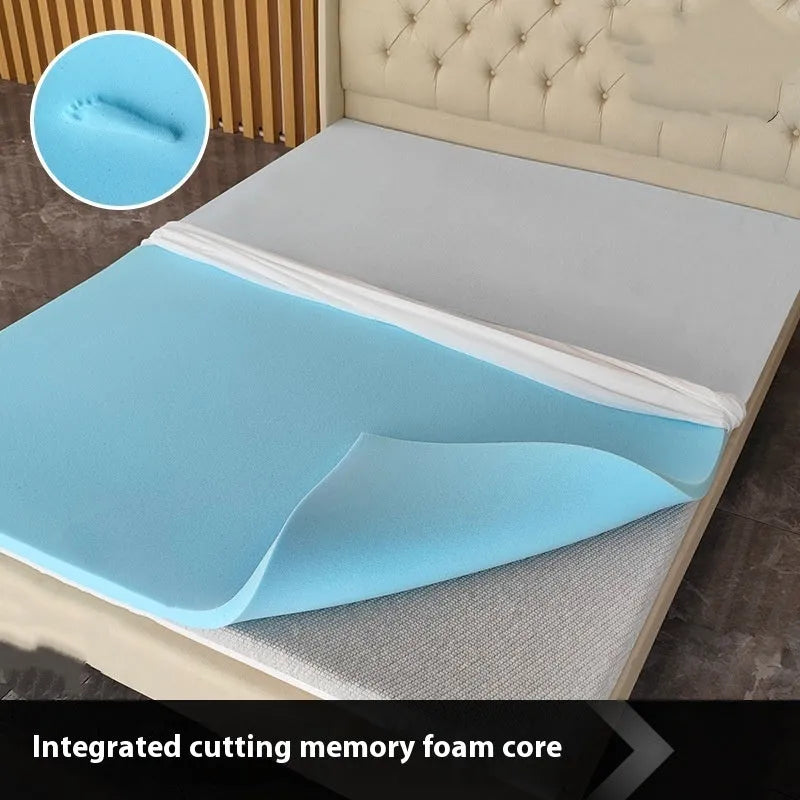 Thin gel memory cotton tatami mattress showing three thickness options: 2cm, 3cm, and 5cm.