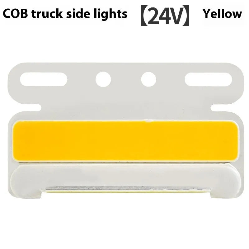 12V 24V aluminium alloy LED COB truck side marker light in red, yellow, green, blue, and white.